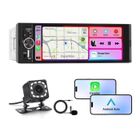 AWESAFE Autoradio 1 DIN Carplay sans Fil 6.36'' IPS Écran argent Carplay Android Auto Bluetooth SD Caméra de recul Inclus