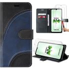 BOOLING Coque pour Samsung Galaxy A14 5G-4G + 2 Verres Trempés, Motif Abstrait Epissé en Cuir PU Noir