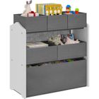 EUGAD Meuble de Rangement pour Chambre d’Enfant avec 6 Boîtes Amovibles, Étagère Blanche avec Coffres à Jouets Gris, 63x30x60cm 0023ETSJ