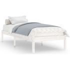 RILLBUS Lit Simple | 1 Place 90 x 200 cm, Cadre de Lit en Bois de Pin massif, avec Sommier sans Matelas,sans Tête, blanc