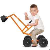 Jouet d’Excavatrice Enfants - DREAMADE - Siège Rotatif à 360° - Pelleteuse de Sable Pivotante en Métal Robuste - Orange