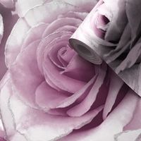 Madison Rose Glitter Fond d'écran Floral Améthyste et Lilas Muriva 139522
