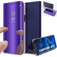 Coque pour Samsung Galaxy A12 Anti-Choc Effet Miroir Design Protection intégrale Violet