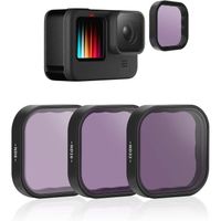 TELESIN Kit de filtre d'objectif ND8 ND16 ND32 pour GoPro Hero 9 Noir