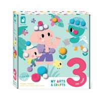 JANOD - My Arts & Crafts - Pompons 4 Tableaux - Kit Loisir Créatif Enfant - Dès 3 Ans
