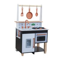 KidKraft - Cuisine en bois Artisan Island pour enfant - Plaques de cuisson interactives et distributeur de glaçons