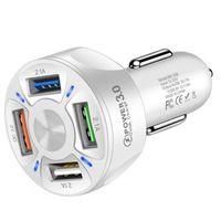 Chargeur allume-cigare 24W double USB chargeur de voiture adaptateur voiture en alliage avec LED