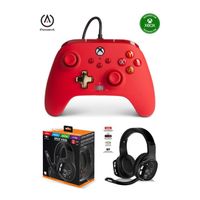 Manette XBOX ONE-S-X-PC ROUGE EDITION Officielle + Casque Gamer PRO H1100 SPIRIT OF GAMER SANS FIL 7.1 XBOX/S PC SWITCH PS5