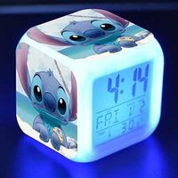 Sosowlight Petite Taille 3inch 8 cm,reveil Stitch,Anime, Réveils numériques LED pour beb,Riche et coloré,Chambre à Coucher décor87