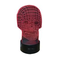 TD® Lampe Bulbing Tête de Mort 3D Lampe Veilleuse Décorative en forme de tête de crâne lampe visuel hologramme bouton tactile