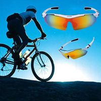 Usiful® UV400 lunette de soleil homme sport (blanc).Goggle. Lunettes de soleil polarisées avec 5 lentilles.