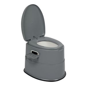 WC CHIMIQUE Toilette Portable avec tapis antidérapants, Gris, 