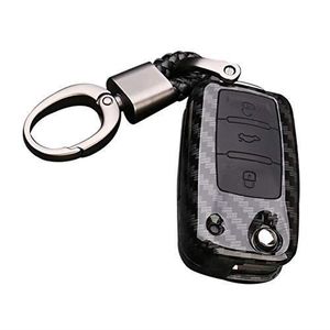 Silicone Cas de Couverture de Cl/é de Voiture Porte-cl/és pour Nissan 3 Boutons Noir Happyit ABS Coque en Fibre de Carbone Shell