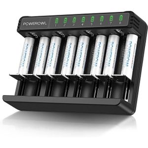 Chargeurs De Piles - Powerowl 8 Slots Rechargeable Chargeur Piles Ni-mh  Ni-cd Aa Aaa C D Charge (charger+4aa+4aaa) - Cdiscount Bricolage