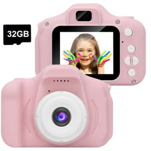FISHOAKY Appareil photo num/érique pour enfant 16 MP Chat rose.