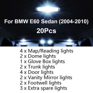 AMPOULE TABLEAU BORD 20 + Pcs pour BMW Série 5 Ampoule Intérieure Kit C