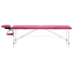 TABLE DE MASSAGE - TABLE DE SOIN BLL Table de massage pliable 2 zones Aluminium Rose 7029685765854