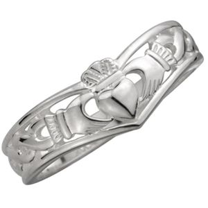 Anneau De Claddagh D Irlandaise Celtique Argent De Wishbone