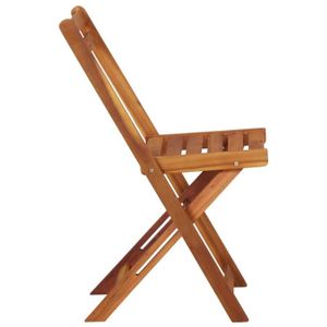Ensemble table et chaise de jardin Table de balcon en bois d'acacia massif avec 2 cha