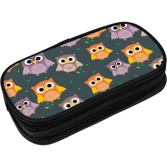 Trousse à Crayons Ronde Pour Enfants - Motif Tortue De Mer/Étoile De Mer, Polyester, 20x7.5x7.5 Cm, Fermeture Éclair, Fournitures Scolaires