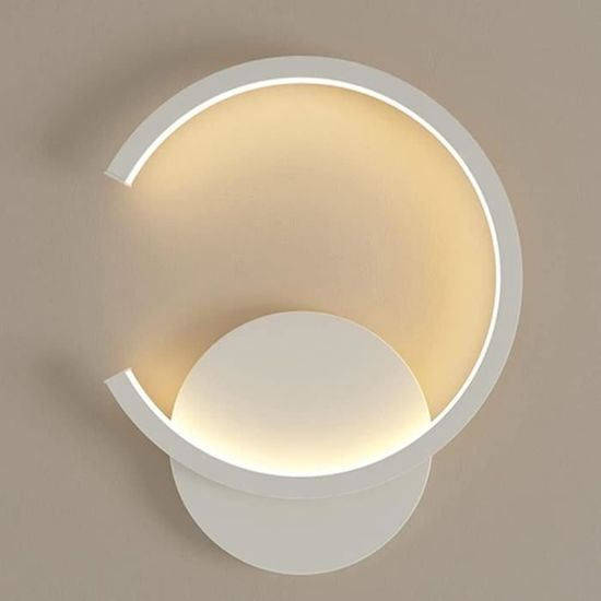 Applique Murale LED Dimmable 3 Couleurs - 3000K-6500K, Abat-Jour Verre Et Bois, Culot G9