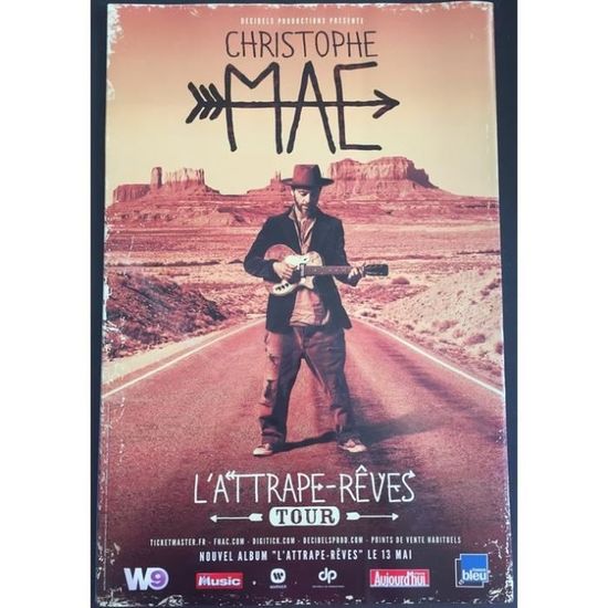 christophe mae l attrape reves tour 40x60cm affiche poster cdiscount maison