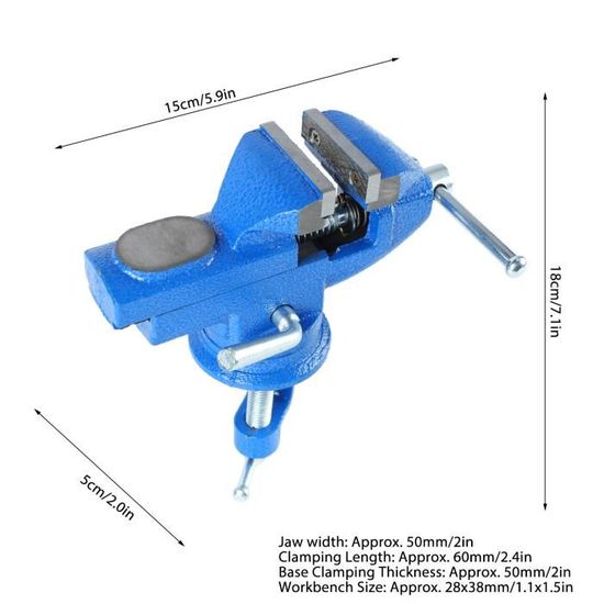 Étau D'établi Robuste En Acier C45 - Mâchoire De 80 Mm, Rotation 360° - Serrage Puissant Pour Atelier Et Bricolage