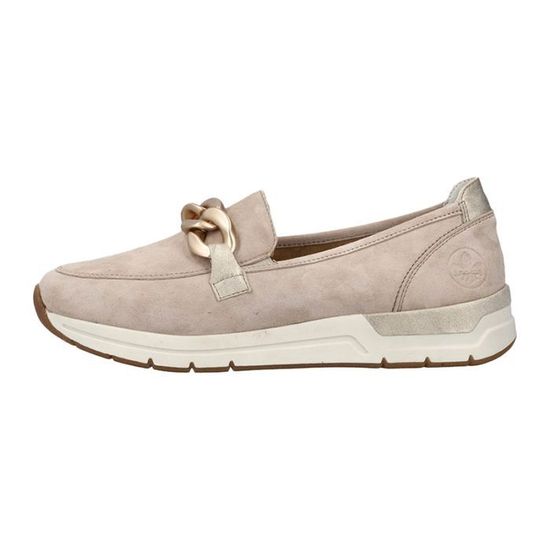 Mocassin Rieker à Talon - Cuir Largo, Fermeture Éclair, Style Classique Pour Travail Ou Événements