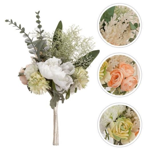 1pc Fourniture de mariage fleur décor de la mariée bouquet de de de fleur-plante artificielle - fleur sechee vase - coupe - fleur