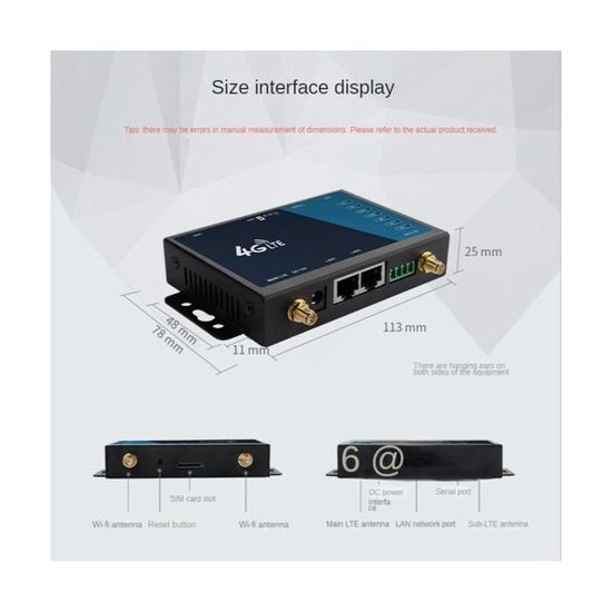 EU) ROUTEUR WIFI Industriel 4G LTE Routeur Modem 4G LTE Avec