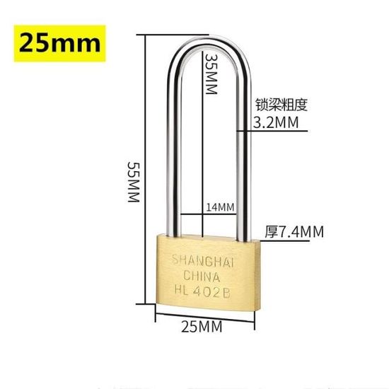 Lot De 3 Cadenas à Clé 25 Mm KYLOS - Laiton Et Acier, Sécurité Renforcée, Pour Casier, Valise, Portail