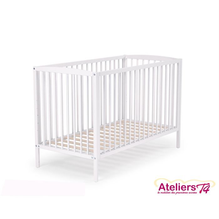 At4 Lit Bebe Blanc 60x1cm Cdiscount Puericulture Eveil Bebe