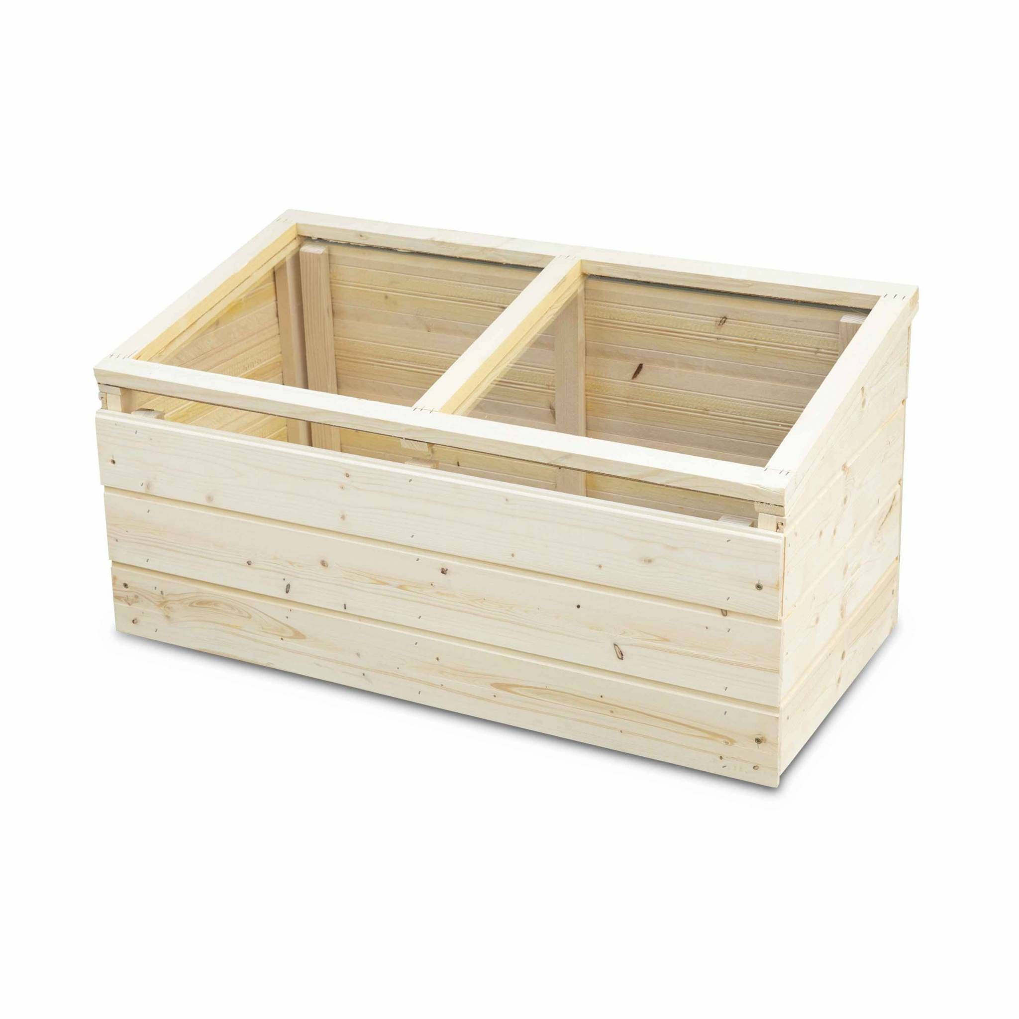 Potager en bois avec couvercle rabattable - Hêtre - 80 x 40 x 40cm