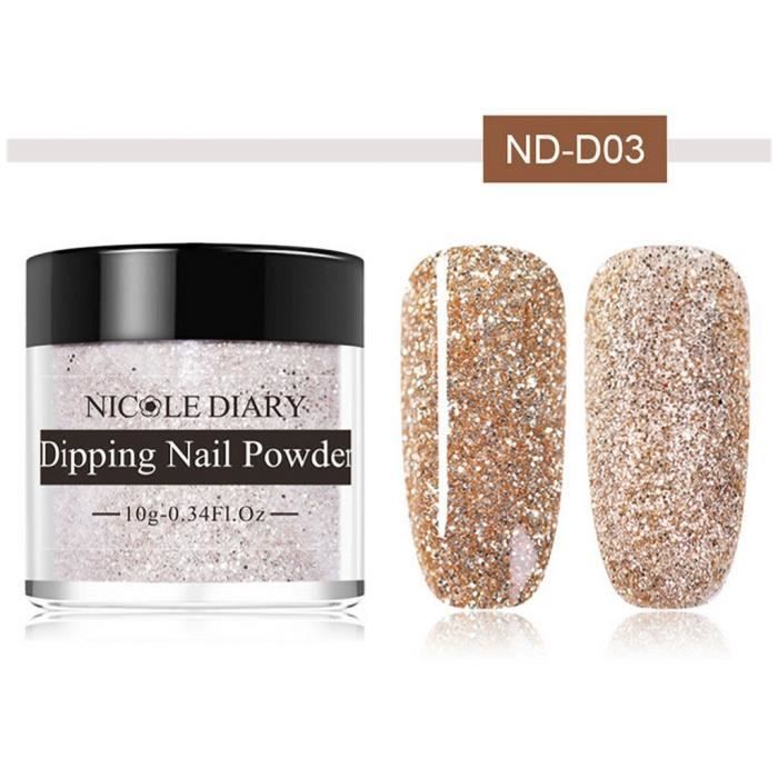 vernis à ongle Dip Powder Nails Glitter 9 Color sans lampe Cure Natural yiyi4474