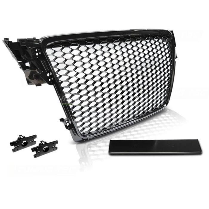 Calandre pour Audi A4 B8 08-11 noir brillant look Sport