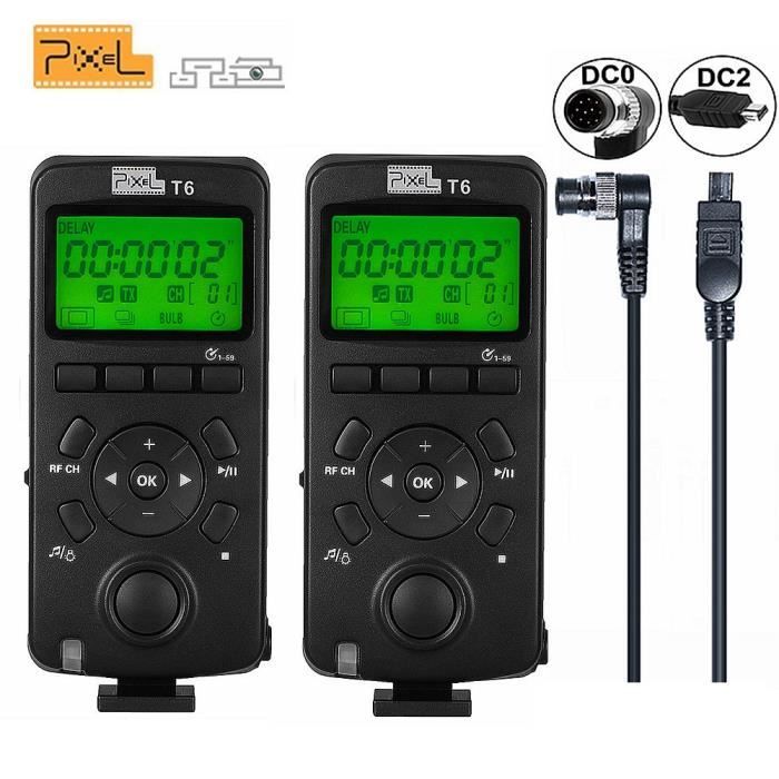 Pixel 2PCS sans Fil déclencheur minuterie Transceiver Télécommande 2.4GHz écran LCD(Version Mise à Niveau de TW-283 pour Nikon D8