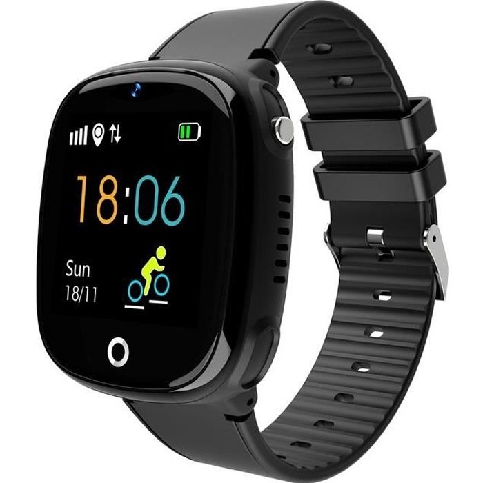 HW11 Smart Watch Montre connectée pour Enfants GPS bluetooth Podomètre Positionnement IP67 - Noir