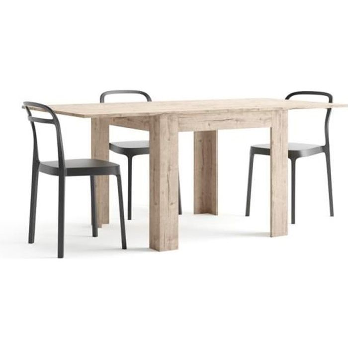 Mobili Fiver, Table carrée extensible, Eldorado, Chêne naturel , Mélaminé, Made in Italy