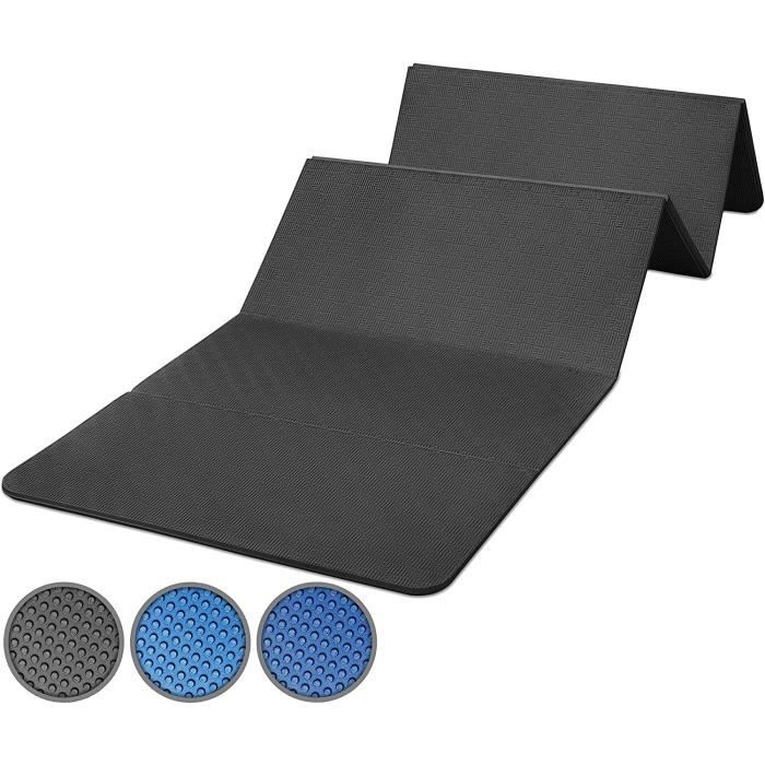 TAPIS DE YOGA Tapis de Gym Pliable 180 x 60 x 15 cm EacutePAIS et AntiDEacuteRAPANT Bleu ou Noir258