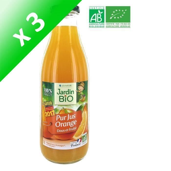 MARQUE NATIONALE Pur jus d'Orange Bio - Conditionné en France (Lot de 3x 1 L)