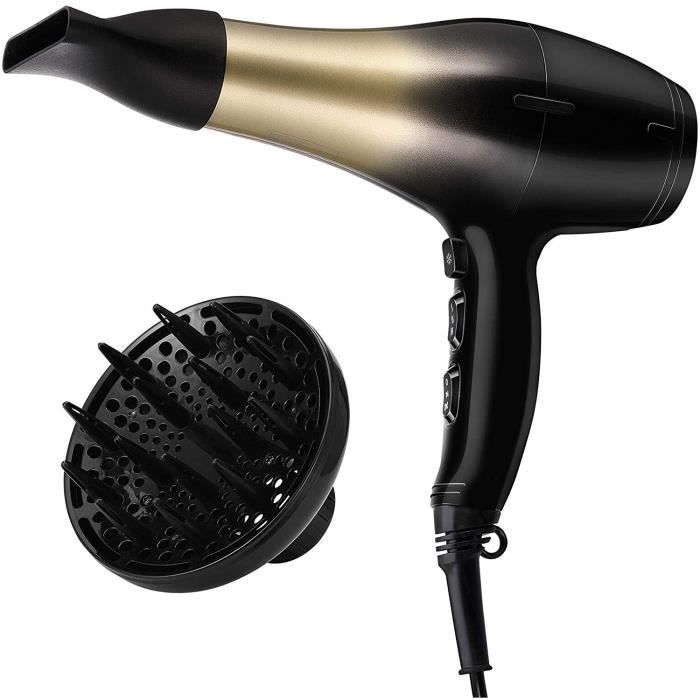 Sèche-cheveux professionnel KIPOZI ionique, Séchoir à Cheveux Professionnel avec Diffuseur et Concentrateur, Léger et Faible Bruit
