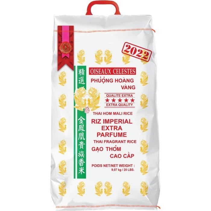 Riz Long de Thaïlande extra parfumé Oiseaux Célestes Récolte 2022 9,07KG (2 sacs)