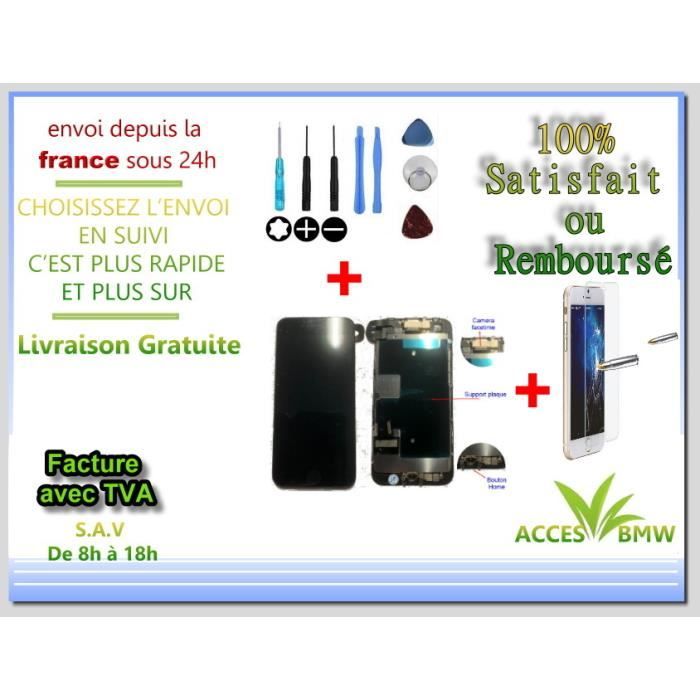 Ecran LCD & Vitre Tactile Complet Pour iPhone 8 A1863 A1905 Noir + Outils et Film Offert
