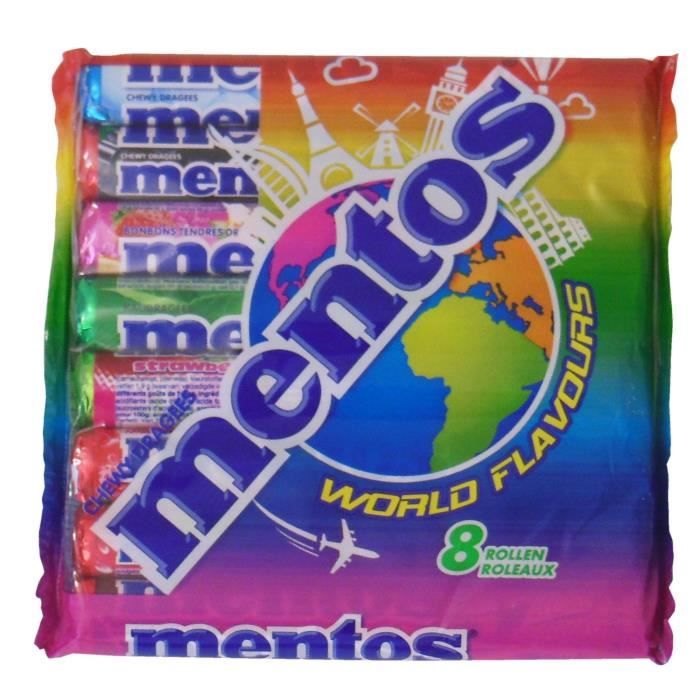 MENTOS Pack de 8 rouleaux assortis - World Flavours