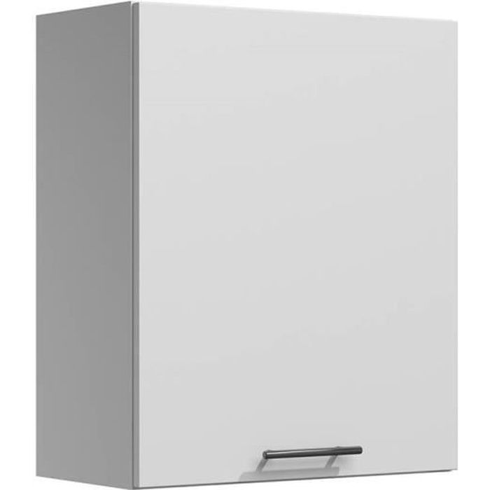 LILA - Meuble de cuisine haut 60 cm 1 porte blanc