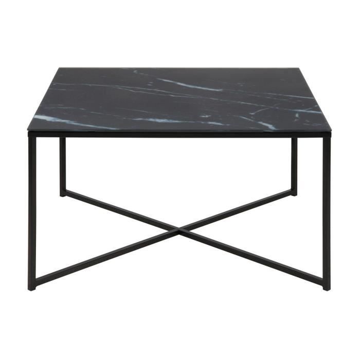 Miliboo - Table basse effet marbre noir ALCINO