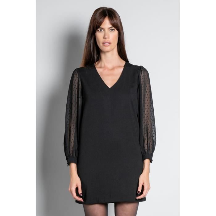 DEELUXE Robe à manches plumetis ATIKA Black