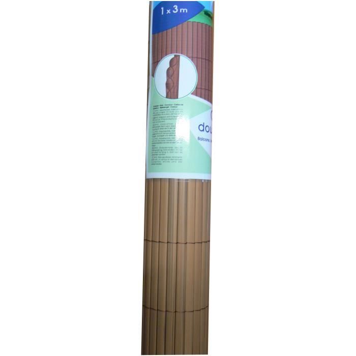IDEAL GARDEN Canisse en PVC - Double Face 10 mm - 1 x 3 m - Ton Bois Foncé