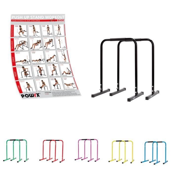 Dip Barren (Paire) y compris Workout I Push Up Stand Bar différentes couleurs et tailles Couleur: Noir, Taille: