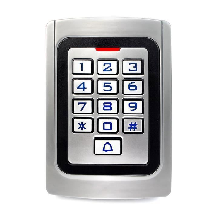 Retekess K10EM-W Digicode Clavier à Code Métal IP68 Contrôle d'Accès PIN 125KHz RFID Étanche Rétro-Éclairé Anti-Effraction Boutique